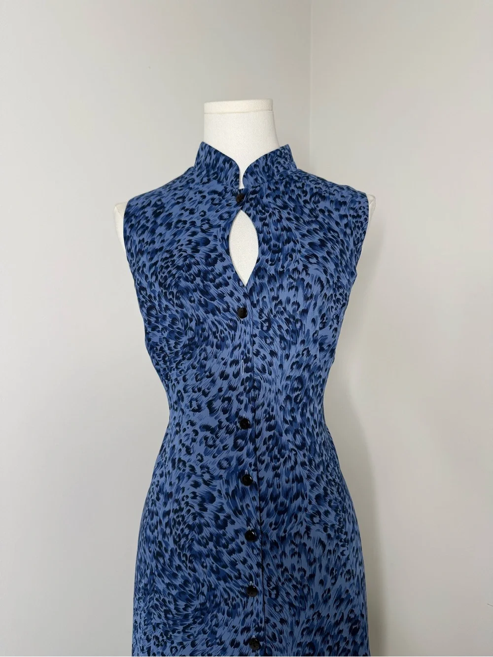 Coldwater Creek Blue Leopard Print Sleeveless Maxi Dress - Picture 2 of 16